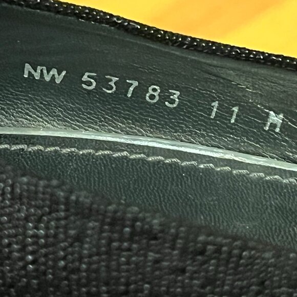 ~Stuart Weitzman~ Black Patent Leather Peep Toe Flats Size 11 - Picture 11 of 11